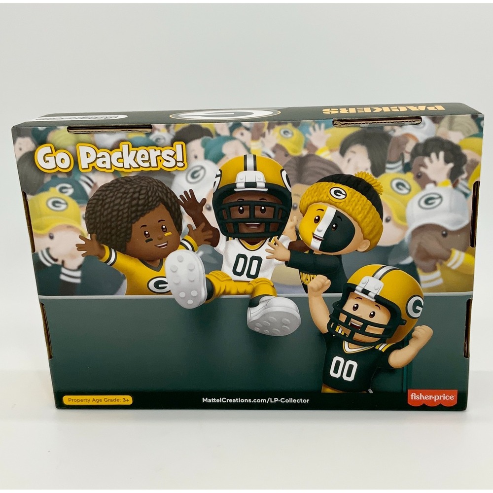 Green Bay Packer Fisher-Price Little People Collector Set Of 4 NFL Gift Fans - Picture 5 of 7